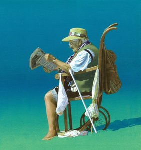 オン・ザ・ビーチ（キャンバスにアクリル）